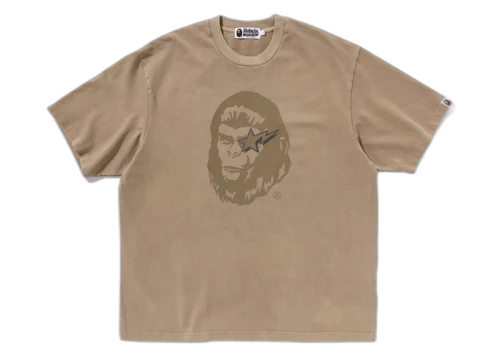 BAPE WGM Garment Dyed Relaxed Fit Tee Brown