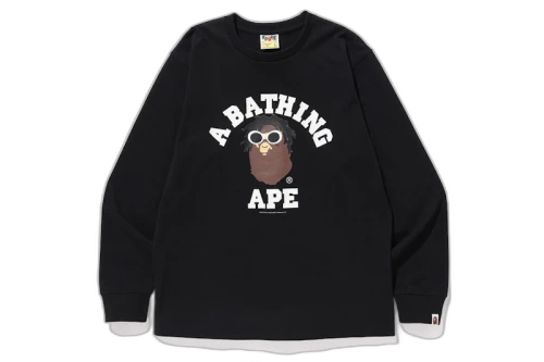 BAPE Wiz Khalifa Shark College L/S Tee Black