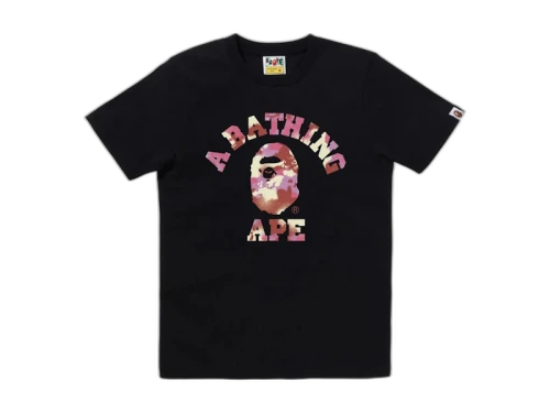 BAPE Women's Map Camo College Tee Black/Multi