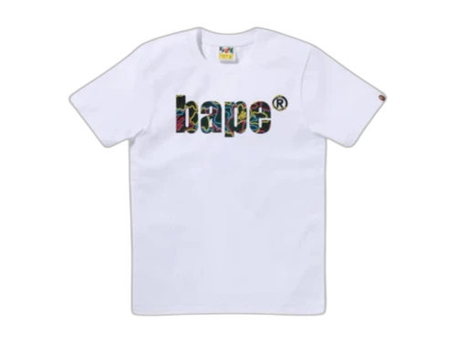 BAPE Women's Neon Camo Logo Tee White