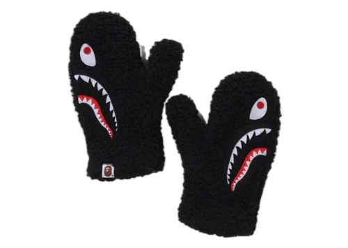 BAPE Women's Shark Boa Mittens Black