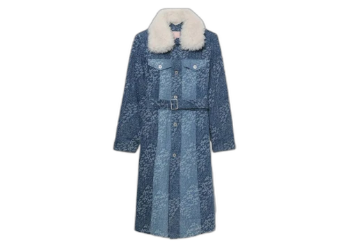 BAPE Women's Two-Tone Denim Coat Blue
