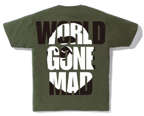 BAPE World Gone Mad Overlap Tee Olivedrab