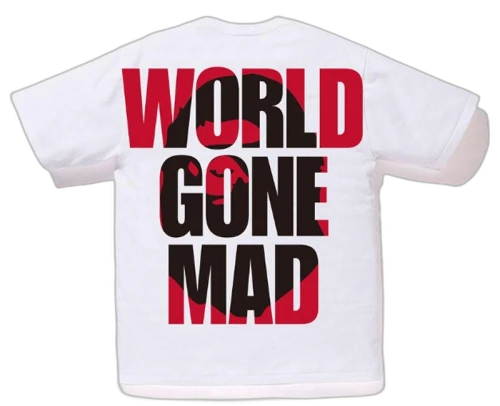 BAPE World Gone Mad Overlap Tee White