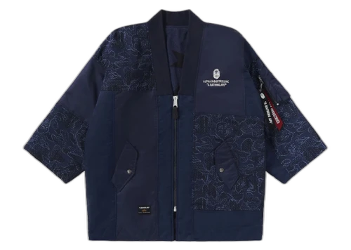 BAPE x Alpha Industries Reversible Kimono Jacket Navy