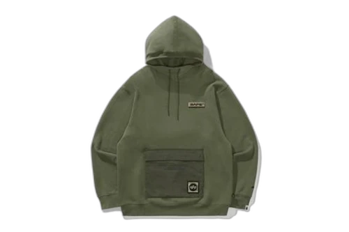 BAPE x Alpha Industries Rib Collar Hoodie Green