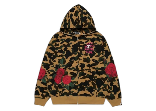 BAPE x Anti Social Social Club Full Zip Hoodie Yellow