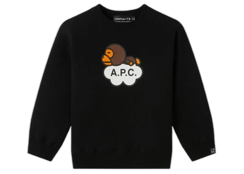 BAPE x A.P.C Kids Milo Cloud Sweatshirt Black
