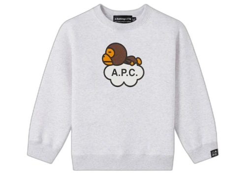 BAPE x A.P.C Kids Milo Cloud Sweatshirt Gray