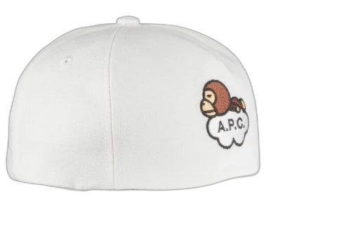 BAPE x A.P.C. Milo on APC Cotton Cap White