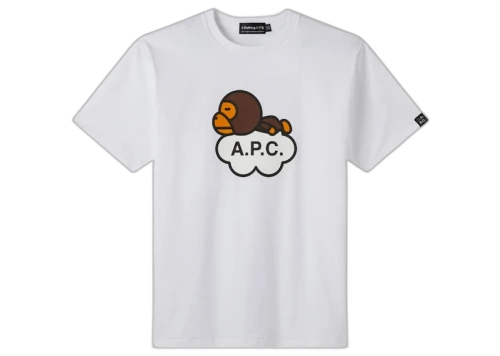 BAPE x A.P.C. Women's Milo Wide T-Shirt White