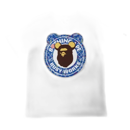 BAPE x Bearbrick Camo Bear Busy Works Kids Tee White Blue