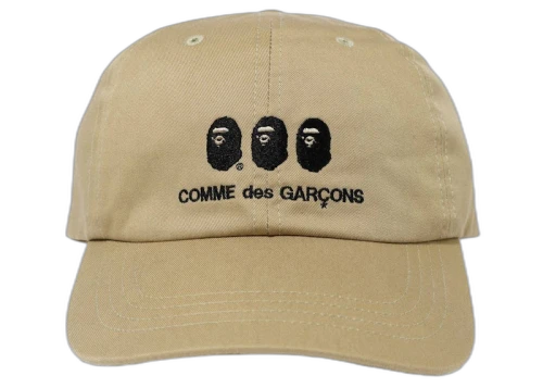 BAPE x CDG Panel Cap Beige