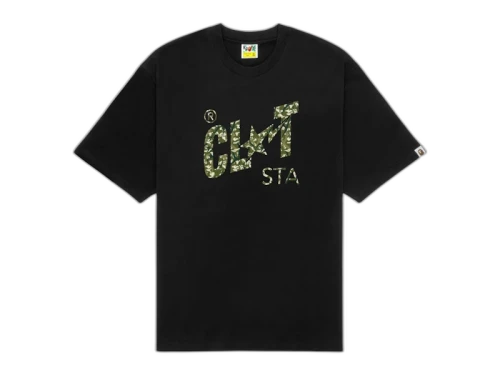 BAPE x CLOT Camo CLOT STA Logo Relaxed Fit T-shirt Black