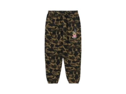 BAPE x CLOT Camo Logo Sweat Pants Olive