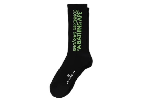BAPE x Comme des Garcons Logo Socks Black