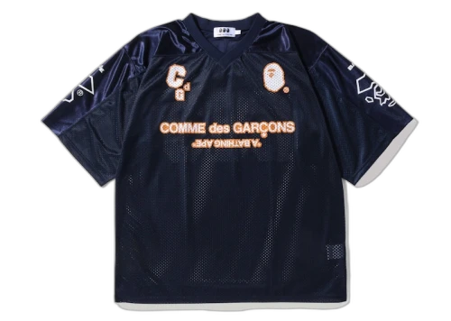 BAPE x Comme des Garcons Osaka Football Jersey Navy