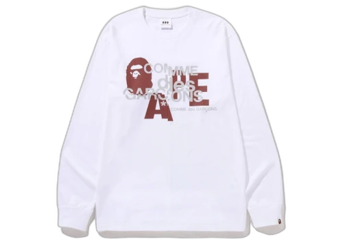 BAPE x Comme des Garcons Osaka L/S T-Shirt White Red