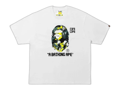 BAPE x CR7 Life Graphic A Bathing Ape Relaxed Fit Tee White