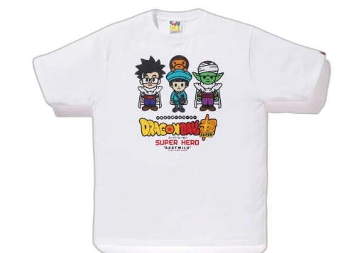 BAPE x Dragon Ball Super Son Gohan & Pan & Piccolo Baby Milo Japan Exclusive Tee White