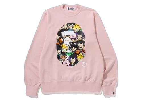 BAPE x Dragon Ball Z Ape Head Crewneck Sweatshirt Pink