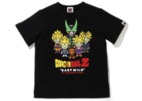 BAPE x Dragon Ball Z Baby Milo Super Saiyan & Cell Kids Tee Black/Yellow