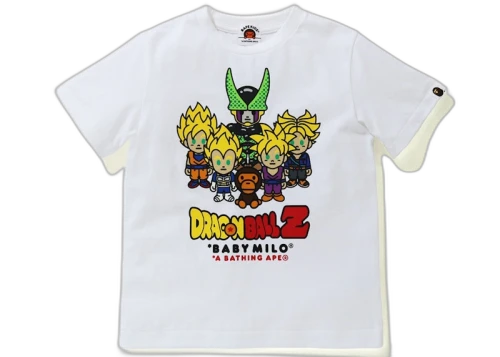 BAPE x Dragon Ball Z Baby Milo Super Saiyan & Cell Kids Tee White/Yellow