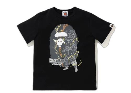 BAPE x Dragon Ball Z Son Gohan Big Ape Head Kids Tee Black