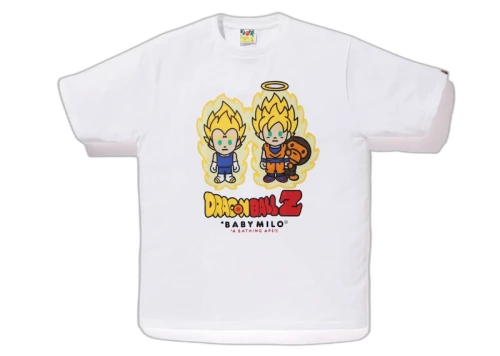 BAPE x Dragon Ball Z Super Saiyan Vegeta & Son Goku Baby Milo Tee (Kids) White
