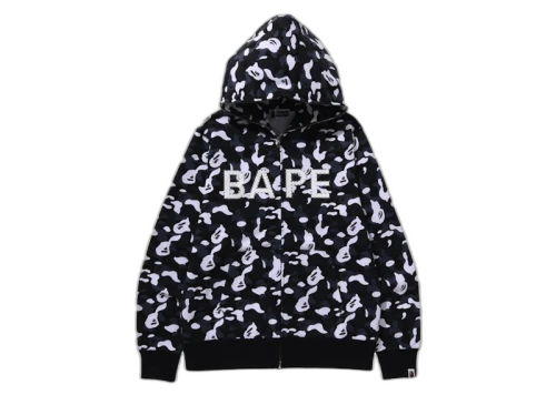 BAPE x DSM Camo Crystal Stone Full Zip Hoodie Black