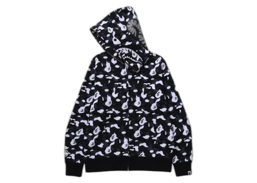 BAPE x DSM Camo Shark Full Zip Hoodie Black