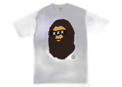 BAPE x God Selection XXX Ape Head Tee White