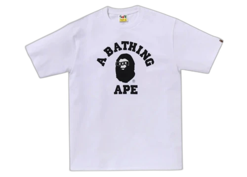 BAPE x God Selection XXX College Tee White
