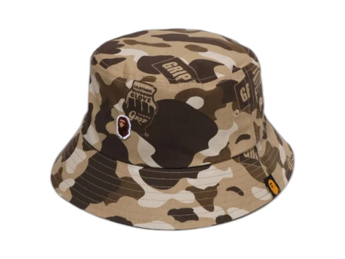 BAPE x Grip Swany GR Camo Fireproof II Bucket Hat Beige