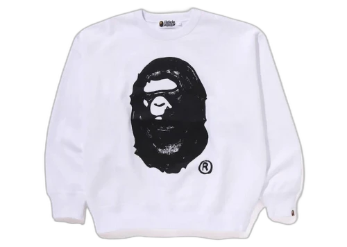 BAPE x Joshua Vides Ape Head Crewneck White