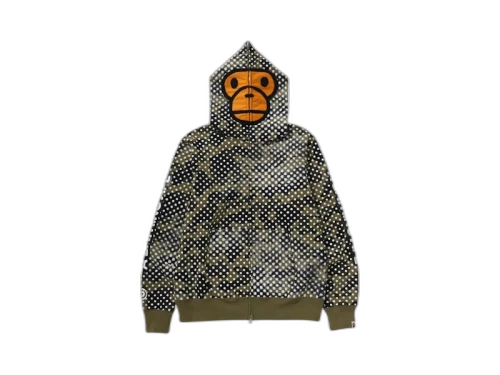BAPE x Joshua Vides Milo Face Full Zip Hoodie Green