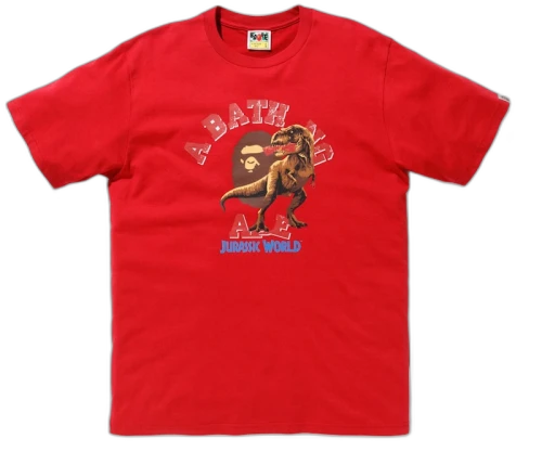 BAPE x Jurassic World Raptor College Tee Red