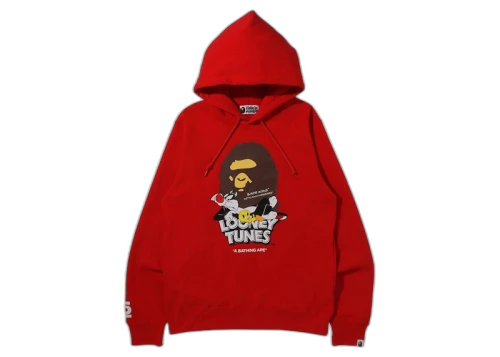 BAPE x Looney Tunes Ape Head Pullover Hoodie Red
