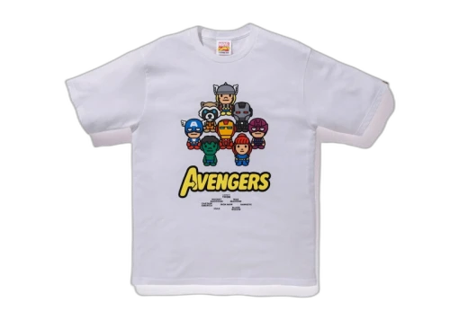 BAPE x Marvel Comics Milo Avengers Tee White
