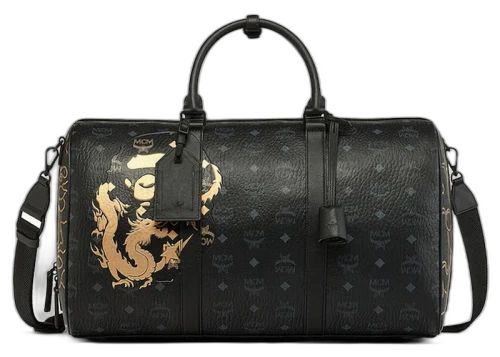 BAPE x MCM Pottomar Lunar New Year Visetos Medium Weekender Bag Black