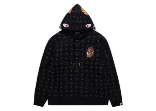 BAPE x MCM Shark Pullover Hoodie Black