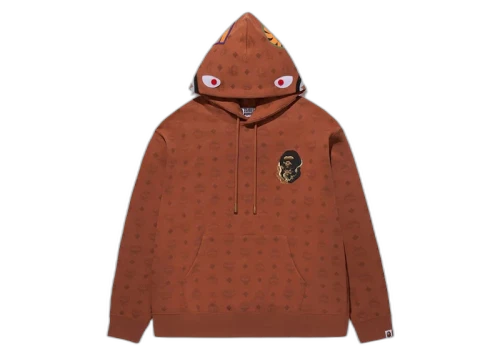 BAPE x MCM Shark Pullover Hoodie Brown