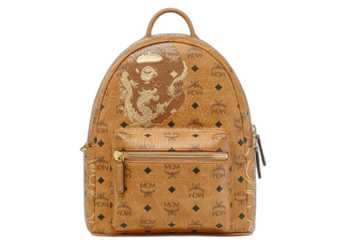 BAPE x MCM Stark Lunar New Year Visetos Daypack Beige