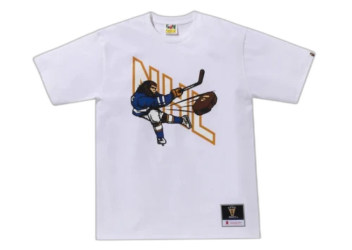 BAPE x Mitchell & Ness NHL Hockey Graphic Tee White