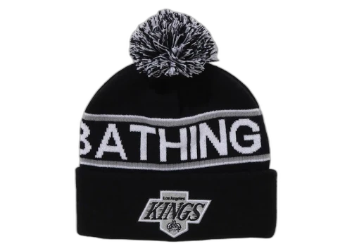 BAPE x Mitchell & Ness NHL Pom Beanie Black