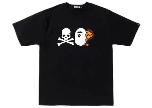 BAPE x MMJ Ape Head & Milo Tee Black