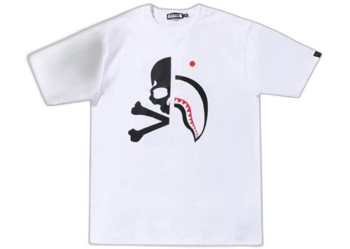 BAPE x MMJ Half Shark Tee White