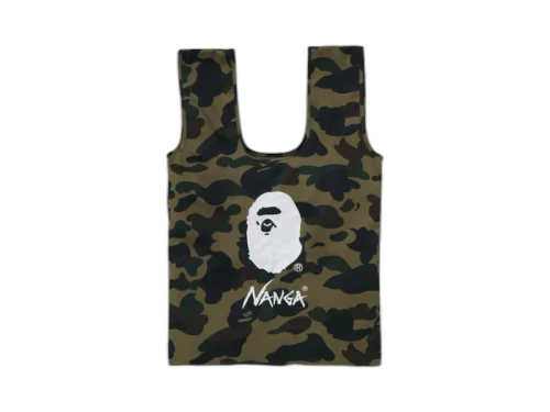 BAPE x Nanga 1st Camo Pocketable Eco Bag Green