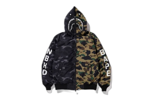 BAPE x Neighborhood Down Shark Jacket Black/Green