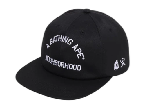 BAPE x Neighborhood Panel Cap Black